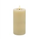 Candela LED Stumpenkerze Echtwachs Winter Cream 7,5x15 cm