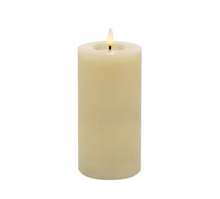 Candela LED Stumpenkerze Echtwachs Winter Cream 7,5x15 cm