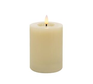 Candela LED Stumpenkerze Echtwachs Winter Cream 7,5x10 cm