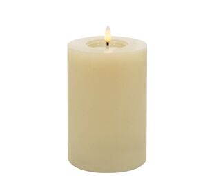 Candela LED Stumpenkerze Echtwachs Winter Cream 10x15 cm