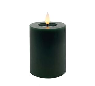Candela LED Stumpenkerze Echtwachs Winter Green 7,5x10 cm