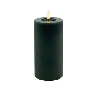 Candela LED Stumpenkerze Echtwachs Winter Green 7,5x15 cm