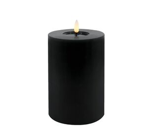Candela LED Stumpenkerze Echtwachs Winter Black 10x15 cm