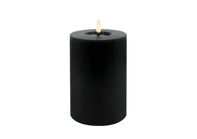 Candela LED Stumpenkerze Echtwachs Winter Black 10x15 cm