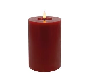 Candela LED Stumpenkerze Echtwachs Winter Red 10x15 cm