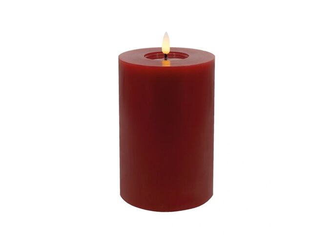 Candela LED Stumpenkerze Echtwachs Winter Red 10x15 cm