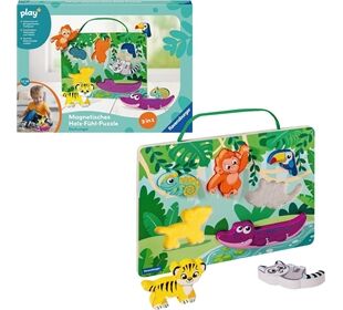 Ravensburger play + Holz-Fühl-Puzzle ; Dschungel