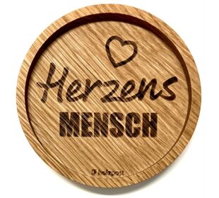 holzpost Untersetzer aus EICHE "Herzensmensch"