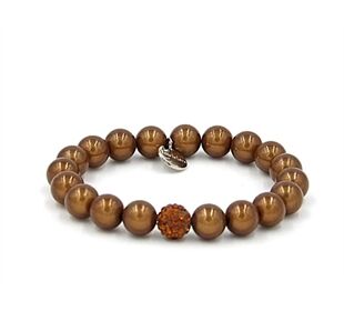 Ella in Love Perlenarmband 10mm choco kugel
