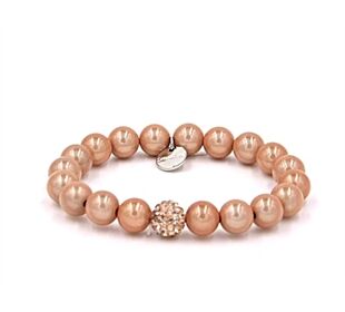Ella in Love Perlenarmband 10mm pfirsich light kugel