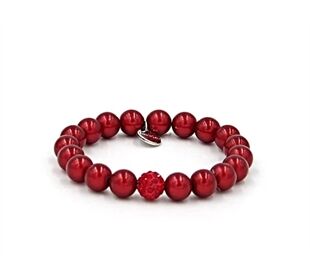 Ella in Love Perlenarmband 10mm scarlet rot kugel