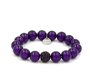 Ella in Love Perlenarmband 12mm pflaume