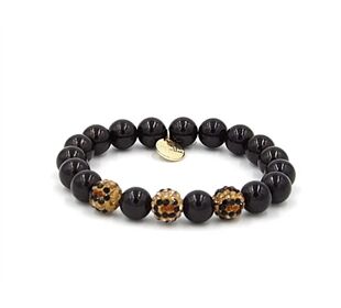 Ella in Love Perlenarmband 10mm leo-black 3 glitzer