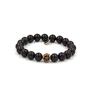 Ella in Love Perlenarmband 10mm leo-black 1 glitzer