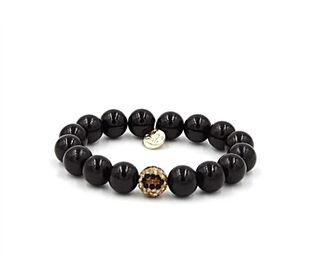 Ella in Love Perlenarmband 12mm leo black 1 glitzer