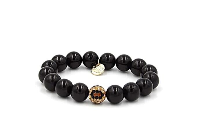 Ella in Love Perlenarmband 12mm leo black 1 glitzer