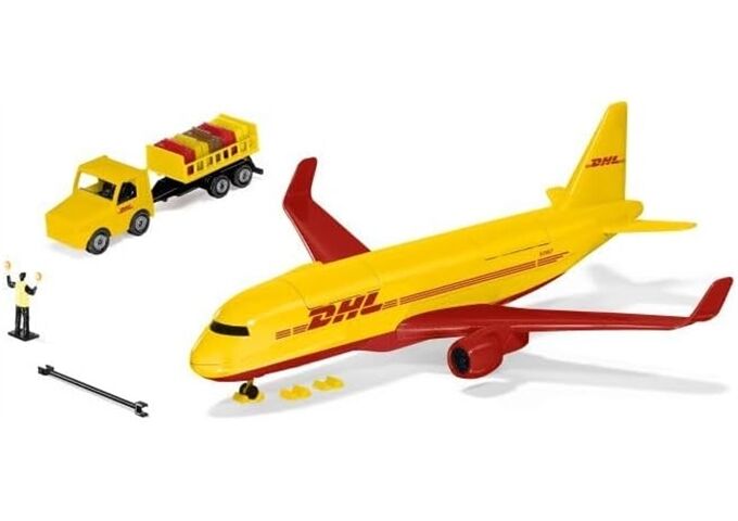 Siku DHL Frachtflugzeug mit Zubehör