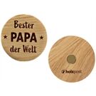 holzpost Magnet aus EICHE "Bester Papa der Welt"