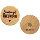 holzpost Magnet aus EICHE "Lieblingsfreundin"