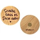 holzpost Magnet aus EICHE "Schön, dass es Dich gibt"