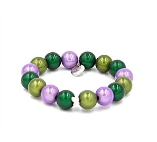 Ella in Love Perlenarmband 12mm mixed dunkelgrün