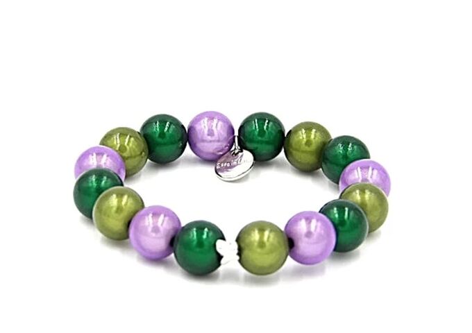 Ella in Love Perlenarmband 12mm mixed dunkelgrün