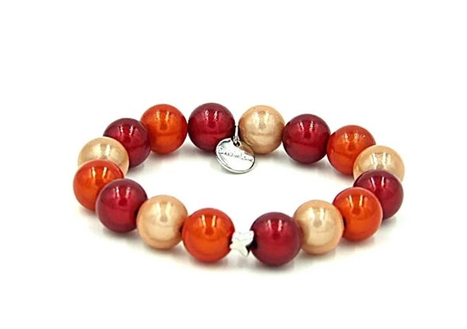 Ella in Love Perlenarmband 12mm mixed scarlet rot