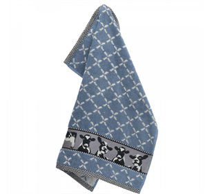 Bunzlau Castle Kitchen Towel/Frottiertuch Cows grey-blue