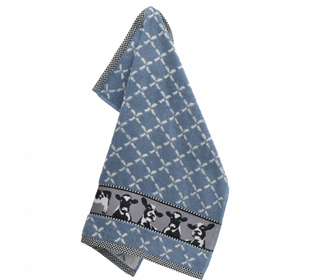 Bunzlau Castle Kitchen Towel/Frottiertuch Cows grey-blue