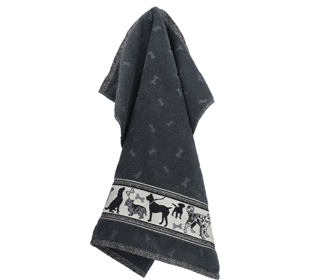 Bunzlau Castle Kitchen Towel/Frottiertuch Dogs anthracite
