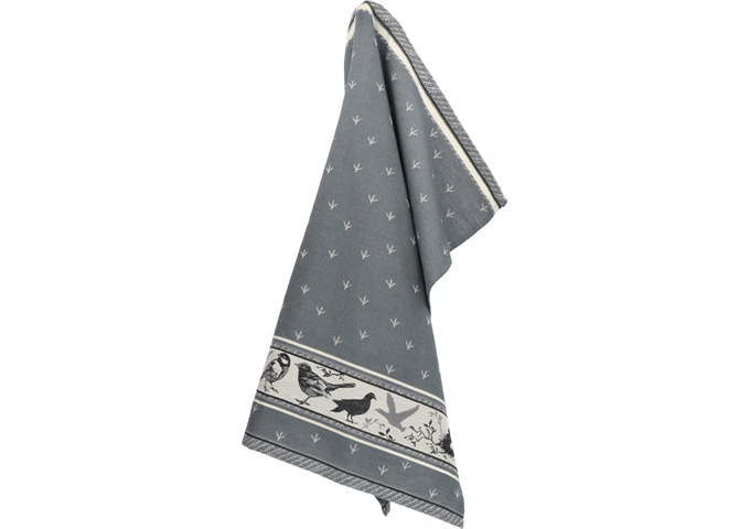 Bunzlau Castle Tea Towel/Geschirruch Birds anthacite