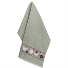 Bunzlau Castle Tea Towel/Geschirruch Chickens dark green
