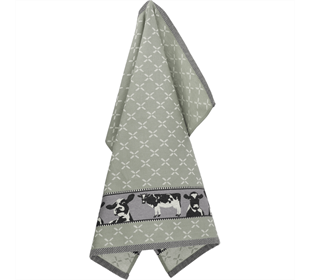 Bunzlau Castle Tea Towel/Geschirruch Cows dark green
