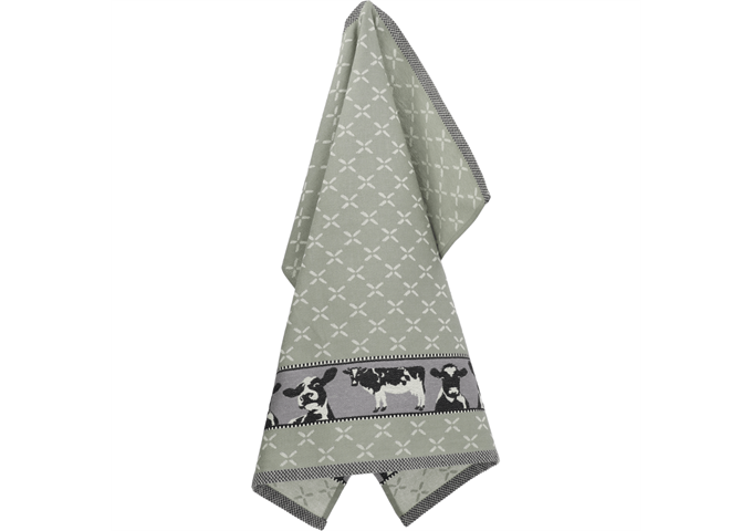 Bunzlau Castle Tea Towel/Geschirruch Cows dark green