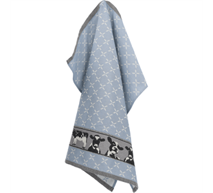 Bunzlau Castle Tea Towel/Geschirruch Cows grey-blue