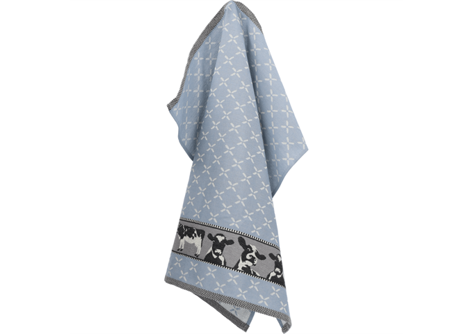 Bunzlau Castle Tea Towel/Geschirruch Cows grey-blue