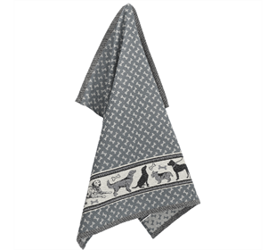 Bunzlau Castle Tea Towel/Geschirruch Dogs anthracite