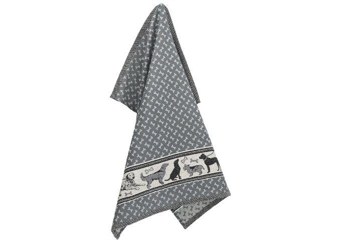Bunzlau Castle Tea Towel/Geschirruch Dogs anthracite