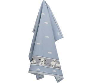 Bunzlau Castle Tea Towel/Geschirruch Sheep grey-blue