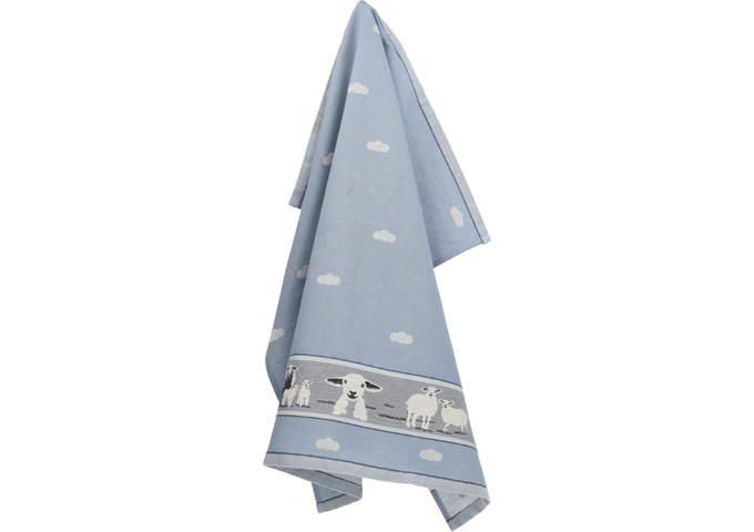 Bunzlau Castle Tea Towel/Geschirruch Sheep grey-blue