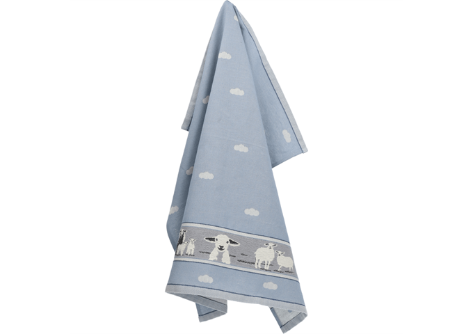 Bunzlau Castle Tea Towel/Geschirruch Sheep grey-blue