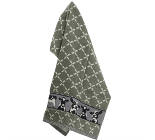 Bunzlau Castle Kitchen Towel/Frottiertuch Cows dark green