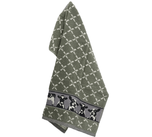 Bunzlau Castle Kitchen Towel/Frottiertuch Cows dark green
