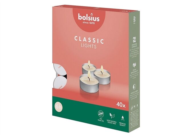 EK Bolsius Teelichte 6 Stunden 40 Stück