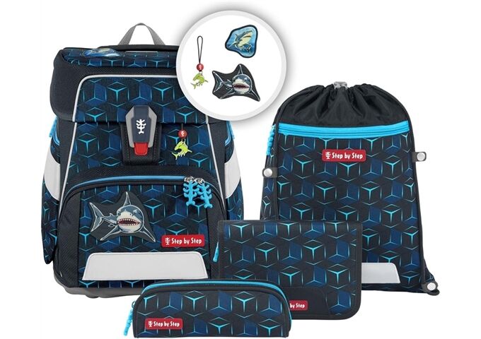Step by Step SPACE SHINE Schulranzen-Set "Shark Dexter" 5-teili