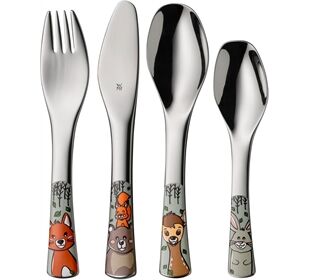 WMF CW Kinderbesteck-Set Waldfreunde, 4-teilig