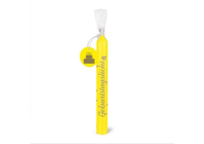 Hädicke KerzeGeburtstagslicht neongelb/Punkte