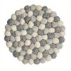 Frida Feeling Filz Untersetzer rund dicke Kugeln natur/weiß/grau