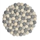 Frida Feeling Filz Untersetzer rund dicke Kugeln natur/weiß/grau