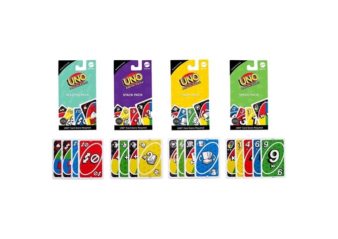 Mattel UNO Erweiterungssets im Thekendispl